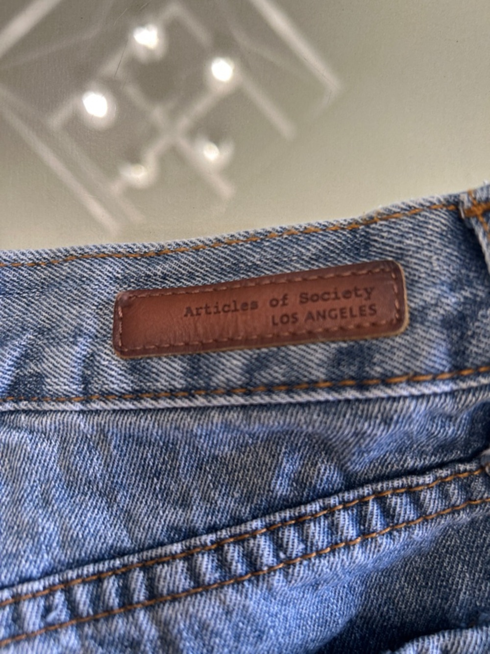 Articles of Society Distressed Light Blue Denim Shorts Size 26 - Picture 6 of 7